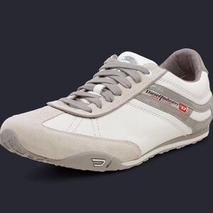 Diesel Men's White and Gray Sneakers